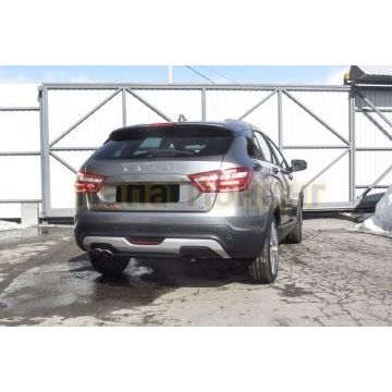 Защита заднего бампера d42 короткая черная Lada VESTA SW CROSS 2015- Защита заднего бампера d42 короткая черная Lada VESTA SW CROSS 2015-