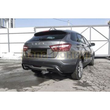 Защита заднего бампера d42 "скоба" черная Lada VESTA SW CROSS 2015- Защита заднего бампера d42 "скоба" черная Lada VESTA SW CROSS 2015-