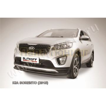 Защита переднего бампера d57 черная Kia SORENTO Prime 2014-2017
