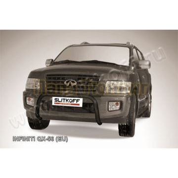 Кенгурятник d76 низкий "мини" черные Infiniti QX-56 2004-2010