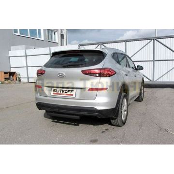 Защита заднего бампера d57 короткая черная Hyundai Tucson Turbo 2018-2021 Защита заднего бампера d57 короткая черная Hyundai Tucson Turbo 2018-2021