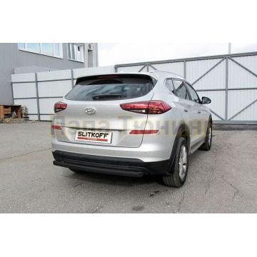 Защита заднего бампера d57 длинная черная Hyundai Tucson 2018-2021 Защита заднего бампера d57 длинная черная Hyundai Tucson 2018-2021