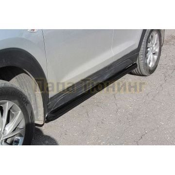 Защита порогов d57 труба черная Hyundai Tucson 2018-2021 Защита порогов d57 труба черная Hyundai Tucson 2018-2021