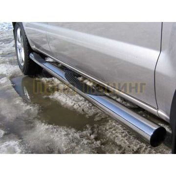 Защита порогов d76 с проступями черная Hyundai TUCSON 2004-2010 Защита порогов d76 с проступями черная Hyundai TUCSON 2004-2010