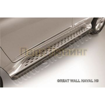 Защита штатного порога d57 черная Haval H9 2014-2017 Защита штатного порога d57 черная Haval H9 2014-2017
