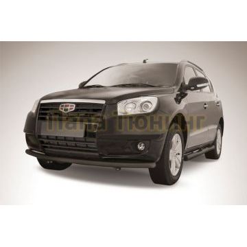 Защита переднего бампера d57 радиусная черная Geely Emgrand X7 2011-2016