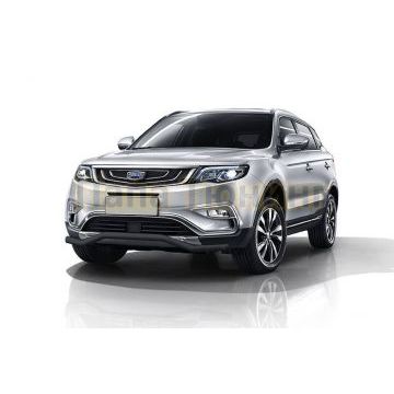 Защита переднего бампера d57 "волна" черная Geely Atlas 2016-2024