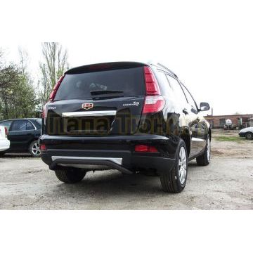 Защита заднего бампера d57 "скоба" черная Geely Emgrand X7 2016-2019