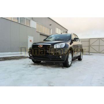 Защита переднего бампера d57 радиусная черная Geely Emgrand X7 2016-2019