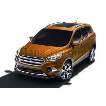 Защита переднего бампера d57+d42 двойная черная Ford KUGA 2016-2019 Защита переднего бампера d57+d42 двойная черная Ford KUGA 2016-2019