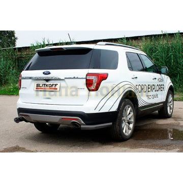 Уголки d76 черные Ford EXPLORER 2015-2018