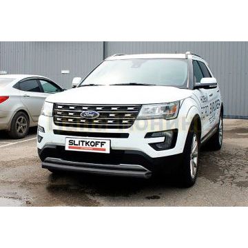 Защита переднего бампера d76 черная Ford EXPLORER 2015-2018 Защита переднего бампера d76 черная Ford EXPLORER 2015-2018