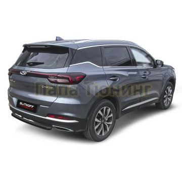Защита заднего бампера d57 черная Chery TIGGO 7 PRO 2020-