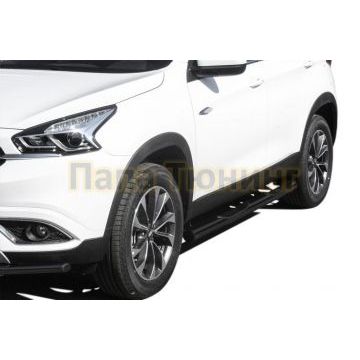 Защита порогов d76 с проступями черная CHERY TIGGO 7 2016-