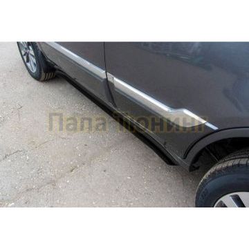 Защита порогов d76 с гибами черная CHERY TIGGO 3 2014-2020