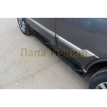 Защита порогов d76 с проступями черная CHERY TIGGO 3 2014-2020