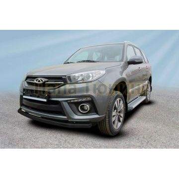 Защита переднего бампера d57 черная CHERY TIGGO 3 2014-2020