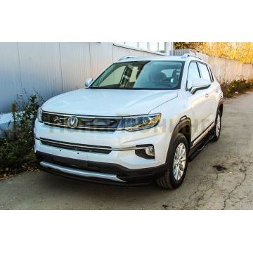 Защита переднего бампера D42 черная Changan CS35 PLUS 2018-2023
