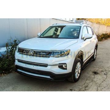 Защита переднего бампера D42+D32 двойная черная Changan CS35 PLUS 2018-2023