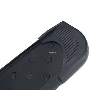 Пороги алюминиевые "Standart Black" 1800 черные Slitkoff для Mitsubishi L-200 2018-