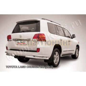 Защита задняя двойные уголки 76-42 мм Slitkoff для Toyota Land Cruiser 200 2013-2015 Защита задняя двойные уголки 76-42 мм Slitkoff для Toyota Land Cruiser 200 2013-2015