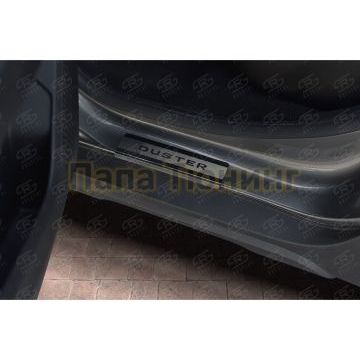 Накладки на пороги RUSSTAL (нерж.,шлиф.,надпись) для Renault Duster 2021-