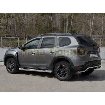 Защита заднего бампера d42 волна для Renault Duster 2021-