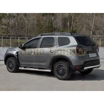 Защита заднего бампера 75х42 дуга для Renault Duster 2021-
