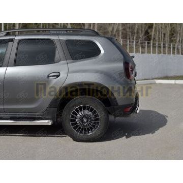 Защита заднего бампера 75х42 дуга для Renault Duster 2021-