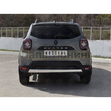 Защита заднего бампера 75х42 дуга для Renault Duster 2021-