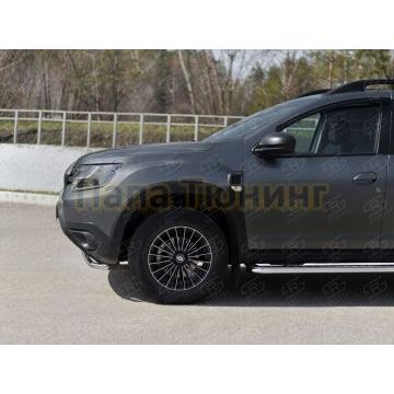 Защита переднего бампера d42 секции для Renault Duster 2021-
