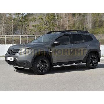 Защита переднего бампера d42 секции для Renault Duster 2021-