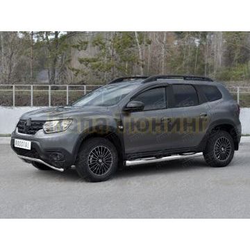 Защита переднего бампера d42 волна для Renault Duster 2021-