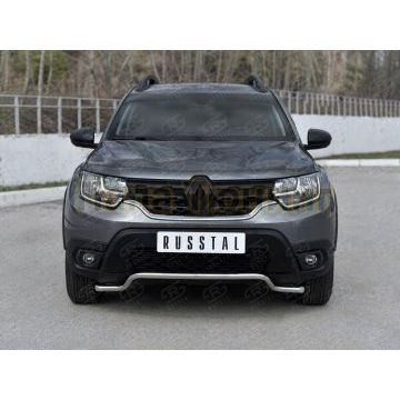 Защита переднего бампера d42 волна для Renault Duster 2021-