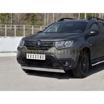 Защита переднего бампера 75х42 дуга для Renault Duster 2021-