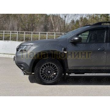 Защита переднего бампера 75х42 дуга для Renault Duster 2021-