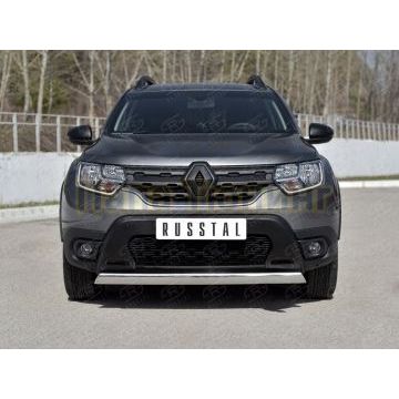 Защита переднего бампера 75х42 дуга для Renault Duster 2021-