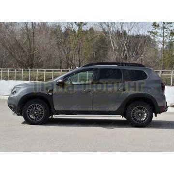 Пороги труба d57 секции (вариант 3) для Renault Duster 2021-