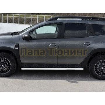 Пороги труба d57 секции (вариант 2) для Renault Duster 2021-