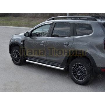Пороги труба d57 секции (вариант 2) для Renault Duster 2021-