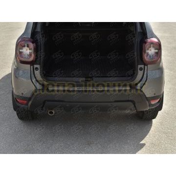 Накладка на задний бампер RUSSTAL (нерж.,шлиф.,надпись) для Renault Duster 2021-
