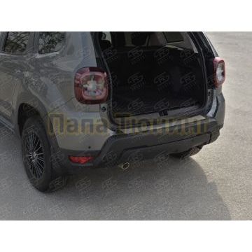 Накладка на задний бампер RUSSTAL (нерж.,зеркало) для Renault Duster 2021-