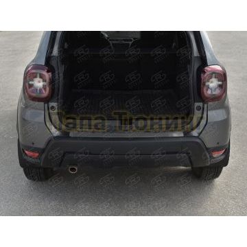 Накладка на задний бампер RUSSTAL (нерж.,зеркало) для Renault Duster 2021-