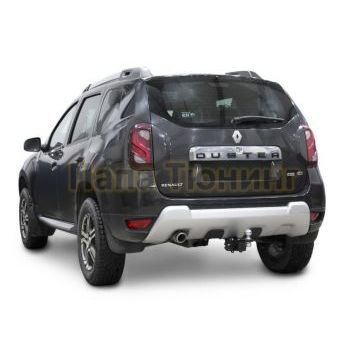 Фаркоп, шар Е, 1200/75 кг.с подрезкой бампера сталь Berg для Nissan Terrano 2014-/Renault Duster 2010-2021 / 2021-/Renault Kaptur 2016-