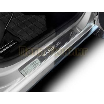 Накладки порогов (4 шт.) нержавеющая сталь AutoMax для Renault Sandero 2014-