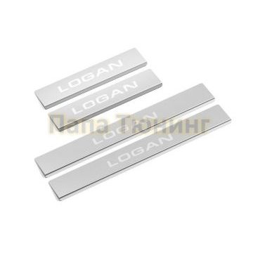Накладки порогов (4 шт.) нержавеющая сталь AutoMax для Renault Logan 2014-