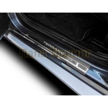 Накладки порогов (4 шт.) нержавеющая сталь AutoMax для Nissan Terrano 2014-