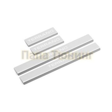 Накладки порогов (4 шт.) нержавеющая сталь AutoMax для Nissan Terrano 2014-