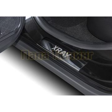Накладки порогов (4 шт.) нержавеющая сталь AutoMax для Lada XRay 2016-