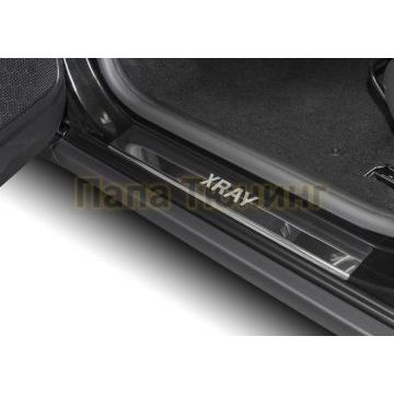 Накладки порогов (4 шт.) нержавеющая сталь AutoMax для Lada XRay 2016-